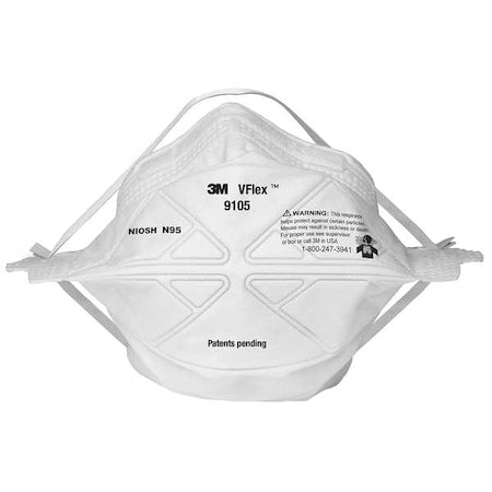Disposable Respirator, N95, Flat-Fold, Dual, Non-Adjustable, Metal Nose Clip, Universal