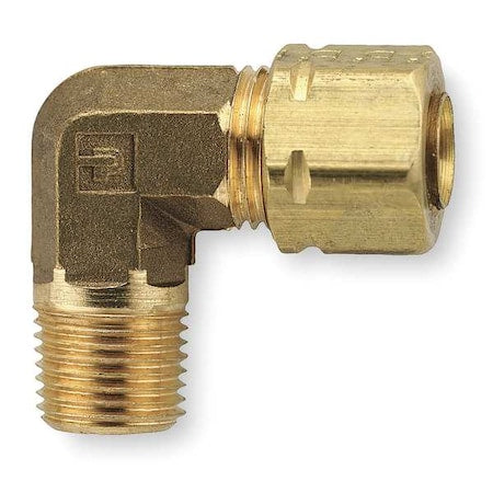 1/2" Compression x 1/4" MNPT Brass 90 Degree Elbow 10PK