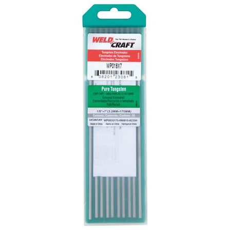 7" Tungsten Electrode 1/8" Dia., Pk10