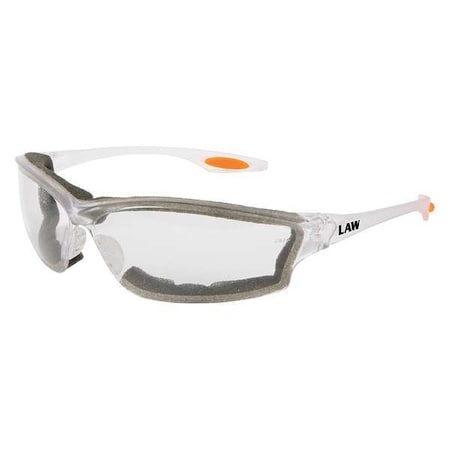 Law (LW3), Safety Glasses, Anti-Fog & Anti-Scratch, Clear Lens, Clear Frame, Frameless