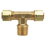 1/4" Compression x 1/8" MNPT Brass Branch Tee 10PK