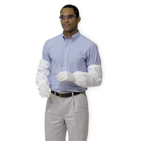 ProShield 60 Disposable Sleeve, Serged Seam, 18 in Length, 10 mil Thickness, White, PK200