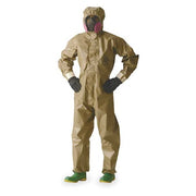 Respirator Fit Hood. Attached Dual Layer Gloves, Internal Multi-layer laminate / External Neoprene. LG