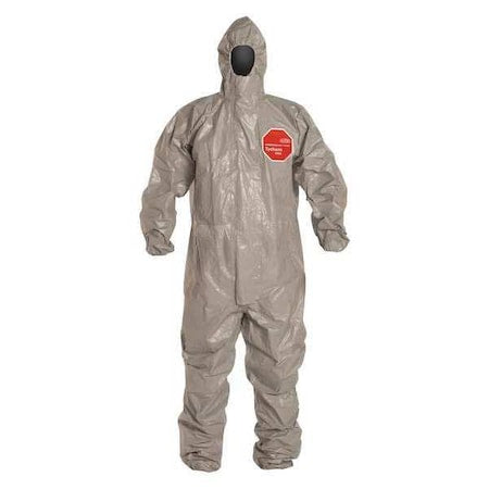 Chemical Resistant Coveralls, Hooded Coverall, M, Tychem(R) 6000, Elastic Wrist, Elastic Ankle