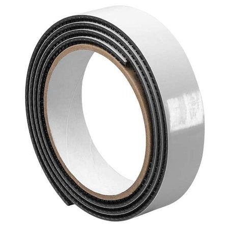 Reclosable Fastener, Rubber Adhesive, 30 ft, 1 in W, Black