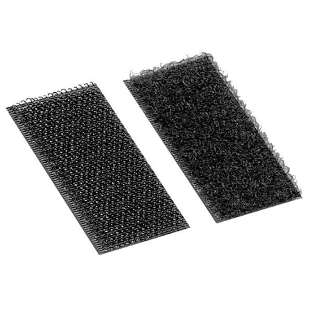 Reclosable Fastener Shapes, Acrylic Adhesive, 3 in, 1 in W, Black, 100 PK