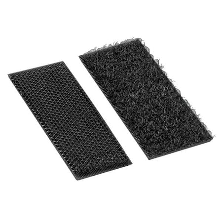 Reclosable Fastener Shapes, Rubber Adhesive, 2 in, 1 in W, Black, 100 PK