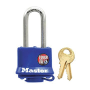 Padlock, Keyed Alike, Long Shackle, Rectangular Steel Body, Steel Shackle, 1/2 in W
