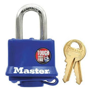 Padlock, Keyed Different, Standard Shackle, Rectangular Steel Body, Steel Shackle, 1/2 in W