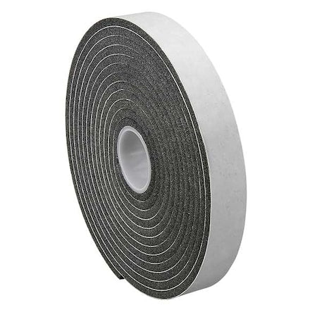 Foam Tape, 250 mil Thick, Vinyl, Black
