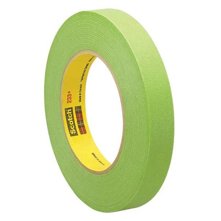 Painter's Tape, 13/32 in W x 60 yd L, 6.7 mil Thick, Green, Rubber Adhesive, 10 PK