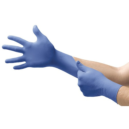 N73, Disposable Gloves, 2.00 to 2.99 mil Palm, Nitrile, Powder-Free, S (7), 100 PK, Blue