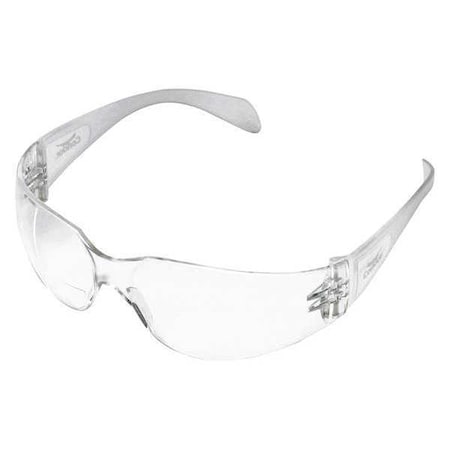 Starlite Reader Safety Glasses, Clear Wraparound Frame, 1.3 Diopter, Clear Lens, Universal