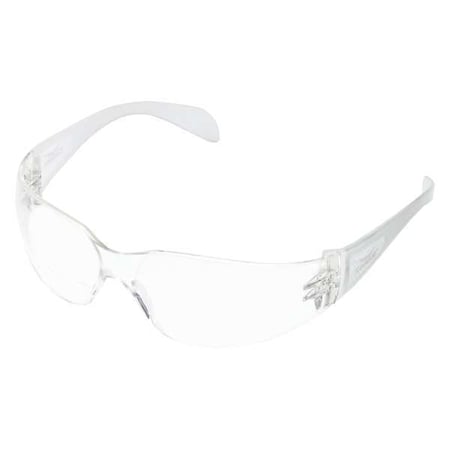 Starlite Reader Safety Glasses, Clear Wraparound Frame, 2.0 Diopter, Clear Lens, Universal