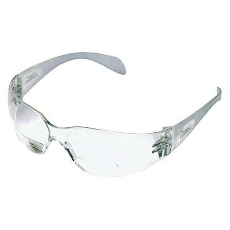 Starlite Reader Safety Glasses, Clear Wraparound Frame, 1.0 Diopter, Clear Lens, Universal