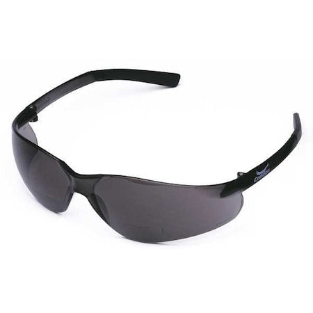 V300 Reader Safety Glasses, Gray Wraparound Frame, 2.0 Diopter, Gray Lens, Anti-Scratch Coating