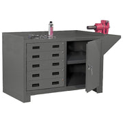 14 ga. Steel Cabinet Workbench, 48" W, 36-1/4" H, Combination Drawer