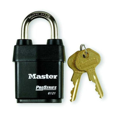 Padlock, Keyed Different, Standard Shackle, Rectangular Steel Body, Boron Shackle, 7/8 in W