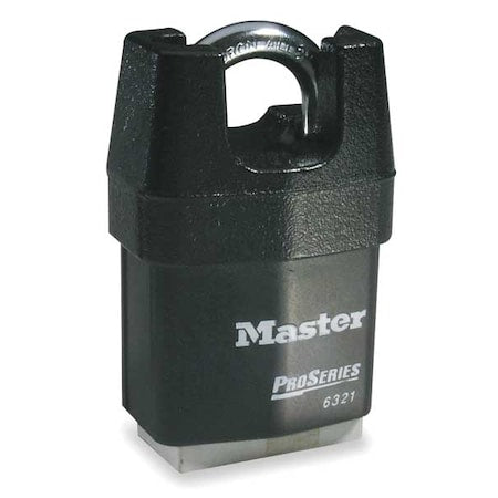 Padlock, Keyed Alike, Partially Hidden Shackle, Rectangular Steel Body, Boron Shackle, 7/8 in W