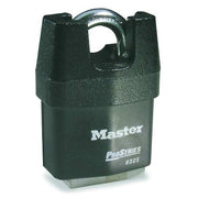 Padlock, Keyed Different, Partially Hidden Shackle, Rectangular Steel Body, Boron Shackle, 7/8 in W