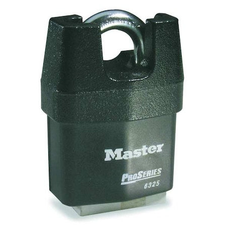 Padlock, Keyed Different, Partially Hidden Shackle, Rectangular Steel Body, Boron Shackle, 7/8 in W