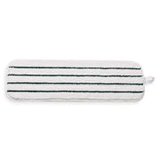 18 in Flat Mop Pad, Hook-and-Loop Connection, Cut-End, White, Microfiber, PK10