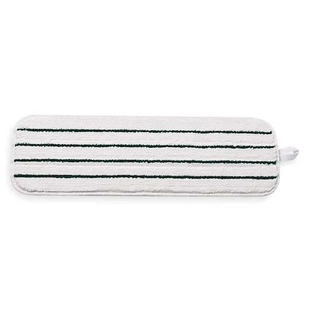 18 in Flat Mop Pad, Hook-and-Loop Connection, Cut-End, White, Microfiber, PK10