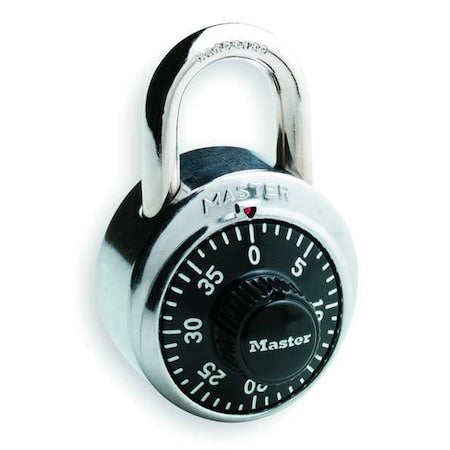 Combination Padlock, Ctr, Black/Silver, PK2