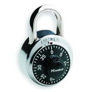 Combination Padlock, Front, Black/Silver