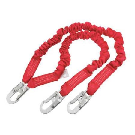 PRO(TM) Stretch Shock Absorbing Lanyard, 6 ft. Length, Snap Hook, Steel, 2 Leg(s)