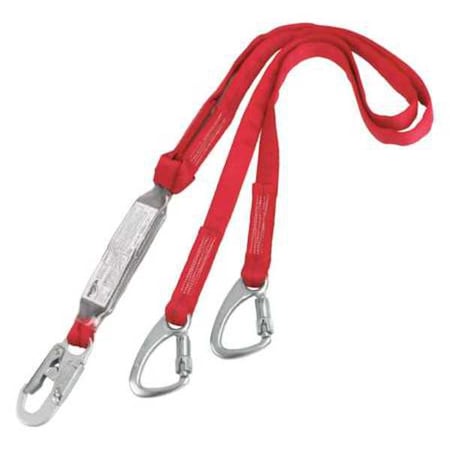 PRO(TM) Pack Shock Absorbing Lanyard, 6 ft. Length, Snap Hook, Steel, 2 Leg(s)