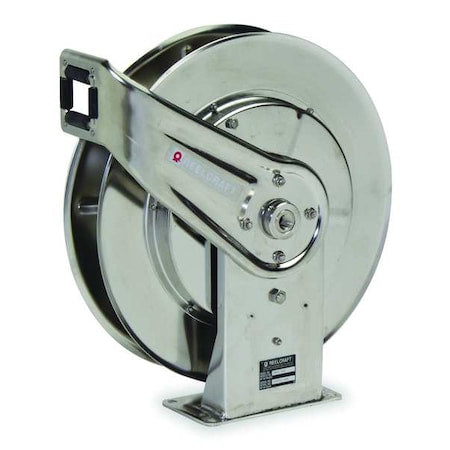 Spring Return Hose Reel, 1/2 in Hose Diameter, 50 ft Length, 500 psi Max. Pressure, Stainless Steel