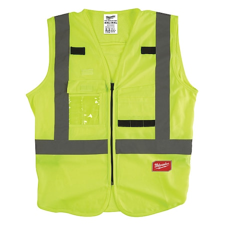 Class 2 High Visibility Yellow Safety Vest - 4XL/5XL
