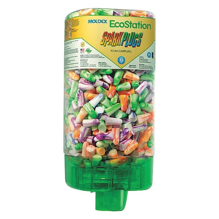 Sparkplugs Ear Plugs with Dispenser, Foam, Bullet, 33 dB NRR, Uncorded, 500 Pairs Per Pkg