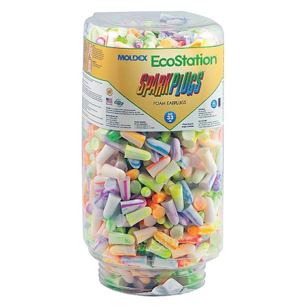 Sparkplugs Ear Plug Dispenser Refill, Foam, Bullet, 33 dB NRR, Uncorded, 500 Pairs Per Pkg