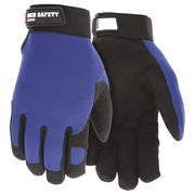 900 Mechanics Gloves, Synthetic Leather Palm, Spandex Back, S, Black/Blue