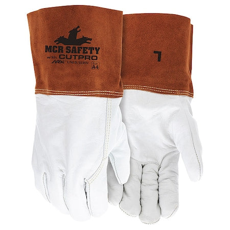 4955H Welding Leather Glove, Gauntlet Cuff, Wing Thumb, Premium Cowhide, L, 12 PK