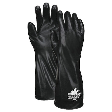 CP7 Chemical Resistant Gloves, Butyl, 14 in L, 7 mil, Black, L, 1 PR