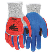 Coated Gloves, Cut Level A4 ,Dipped ,Latex ,Rough ,XL 12 PK