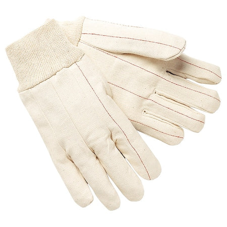 Knit Gloves, Canvas, Cotton, Knit, Beige, Red, M, 12 PK