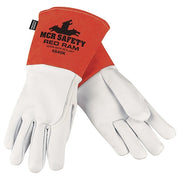 4840K Welding Leather Glove, Gauntlet Cuff, Straight Thumb, Premium Goatskin, L, 12 PK