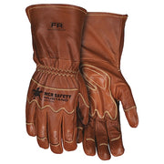 Leather Drivers Gloves, Goatskin ( Double Palm ), Gauntlet, Wing Thumb, Gunn - Full Back Cut, Brown