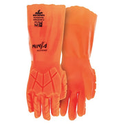 N2658HVO Chemical Resistant Gloves, PVC, 14 in L, 15 ga, Orange, M, 1 PR