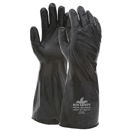 CP05 Chemical Resistant Gloves, Butyl, 14 in L, 5 mil, Black, M, 1 PR