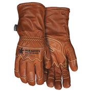 Leather Drivers Gloves, Gauntlet, Brown / Brown, L, 1 PR
