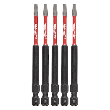 3-1/2 in. Square Recess No 1 SHOCKWAVE Impact Duty Power Bit (5 pk)