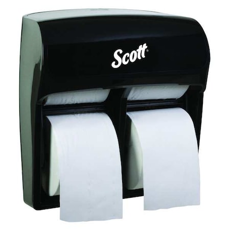 Pro High-Capacity Toilet Paper Dispenser 4 Roll (44518), Black, 11.25" x 12.75" x 6.19" (Qty 1)