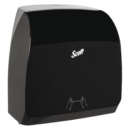 Slimroll Manual Towel Dispenser, Black, for Scott Orange Core Towels, 12.65" x 13.02" x 7.18"