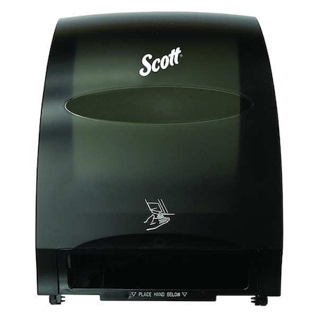 Essential Electronic Hard Roll Towel Dispenser, Black, Purple Core, 12.70" x 15.76" x 9.57", Qty 1
