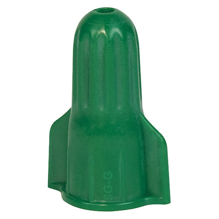 Twist-On Wire Connector, 10 AWG Max, Green, Polypropylene Insulation, 600 V, 500 PK